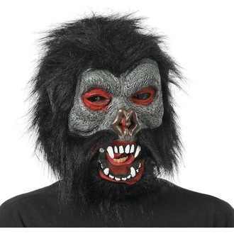 Masky - Škrabošky - černá maska gorila