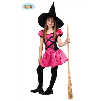 Kostýmy pro děti - Dětský kostým čarodějnice růžová
