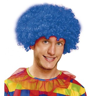 Paruky - Paruka Kudrnatá modrá - klaun - afro