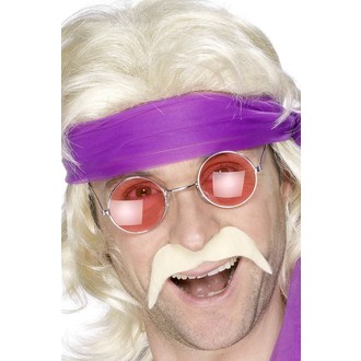 Doplňky na karneval - Knír 70. léta blond