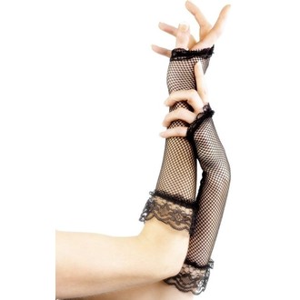 Doplňky na karneval - Síťované rukavice černé bez prstů