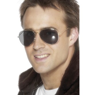 Doplňky na karneval - Brýle Letec zlaté oboučky
