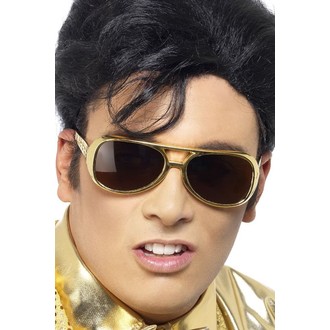 Doplňky na karneval - Brýle Elvis zlaté