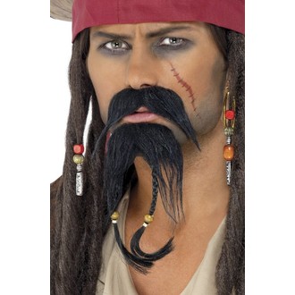 Doplňky na karneval - Knír a bradka Pirát