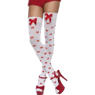 Doplňky na karneval - Punčochy bílé s drakem