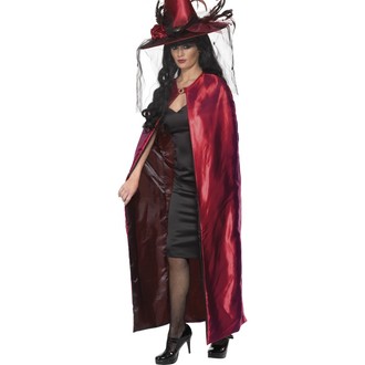 Kostýmy pro dospělé - Plášť Čarodějnice černý a červený