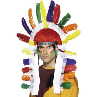Doplňky na karneval - Indiánská čelenka Náčelník