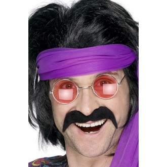 Doplňky na karneval - Knír 70. léta černý