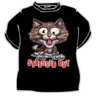 Zábavné předměty - Tričko Stressed out kočka