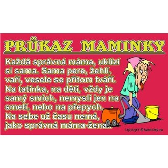 Zábavné předměty - Průkaz Průkaz maminky