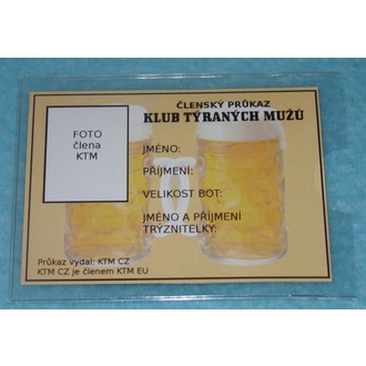 Zábavné předměty - Členský průkaz Klub týraných mužů