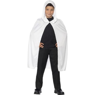 Kostýmy pro děti - Dětský plášť bílý s kapucí