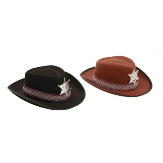 Klobouky - čepice - čelenky - Dětský klobouk Sherif hnědý