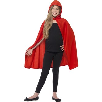 Kostýmy pro děti - Dětský plášť s kapucí červený