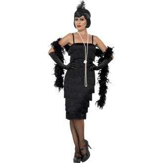Kostýmy pro dospělé - Kostým Flapper dlouhé šaty černé