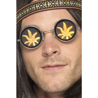 Doplňky na karneval - Brýle Hippy kulaté Marihuana