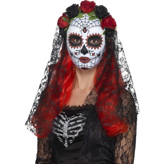 Halloween - Maska Lebka se závojem Day of the dead