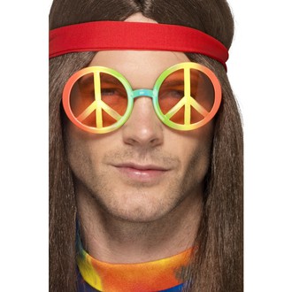 Doplňky na karneval - Brýle hippie, duhové