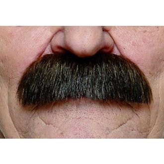 Doplňky na karneval - Knír rovně střižený černohnědý