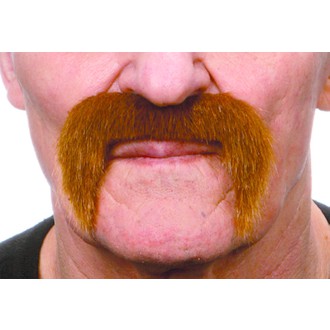 Doplňky na karneval - Knír zahnutý dolů rezavý