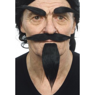 Doplňky na karneval - Knír, bradka a obočí černé
