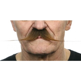 Doplňky na karneval - Knír do špičky úzký rezavý