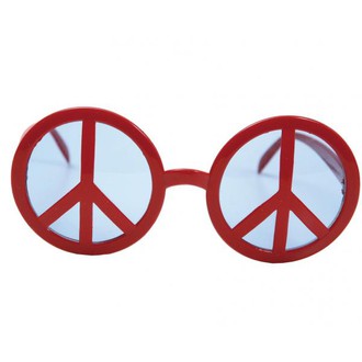 Doplňky na karneval - Brýle Peace symbol červené
