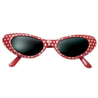 Doplňky na karneval - Brýle Červené s bílými puntíky