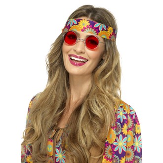 Doplňky na karneval - Brýle Hippie červené