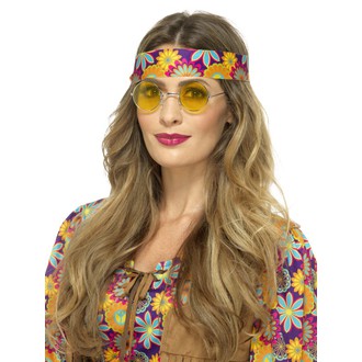 Doplňky na karneval - Brýle Hippie žluté