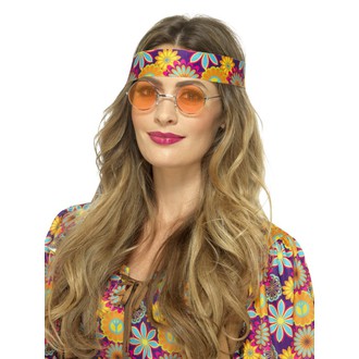 Doplňky na karneval - Brýle Hippie oranžové