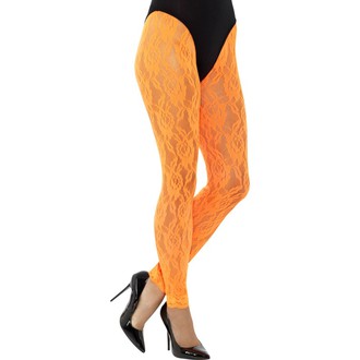 Kostýmy pro dospělé - Legíny krajkové, oranžové neonové