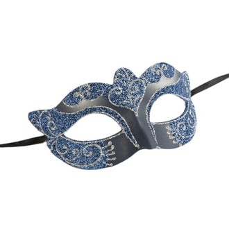 Masky - Škrabošky - Škraboška glitter modrá