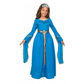 Princezny - Dívčí kostým Středověká princezna modrá