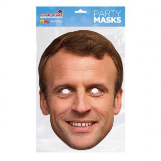 Masky - Škrabošky - Papírová maska Emmanuel Macron