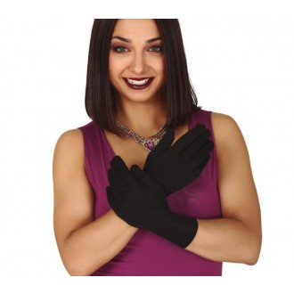 Doplňky na karneval - Látkové rukavice černé