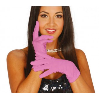 Doplňky na karneval - Látkové rukavice růžové