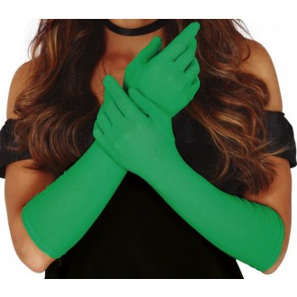 Doplňky na karneval - Látkové rukavice zelená