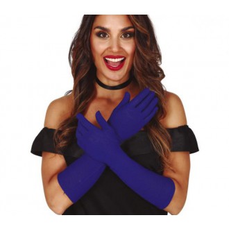 Doplňky na karneval - Látkové rukavice modré