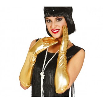 Doplňky na karneval - Dlouhé rukavice zlaté