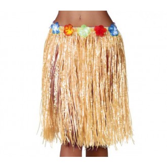 Párty dle tématu - Havajská sukně s květinami přírodní