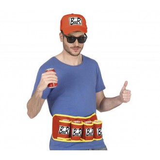 Klobouky - čepice - čelenky - Pás na plechovky piva a čepice