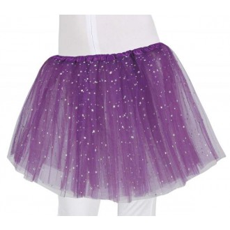Kostýmy pro děti - Dětská sukně s hvězdičkami fialová