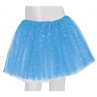 Kostýmy pro děti - Dětská sukně s hvězdičkami světle modrá