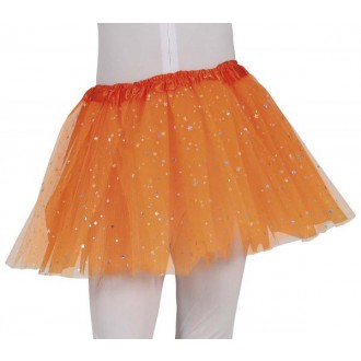 Kostýmy pro děti - Dětská sukně s hvězdičkami oranžová