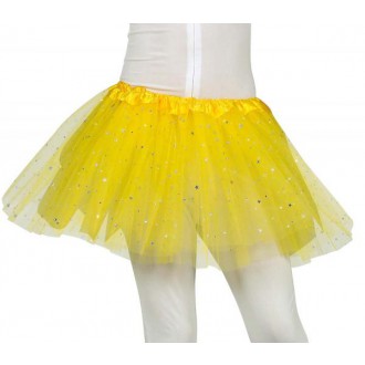 Kostýmy pro děti - Dětská sukně s hvězdičkami žlutá