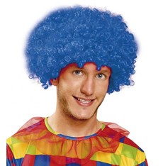 Paruka Kudrnatá modrá - klaun - afro