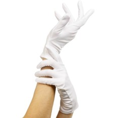 Látkové rukavice bílé krátké