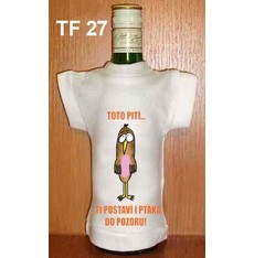 Tričko na flašku Toto pití ti postaví i ptáka