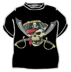 Tričko Pirátská lebka a šavle pro dospělé